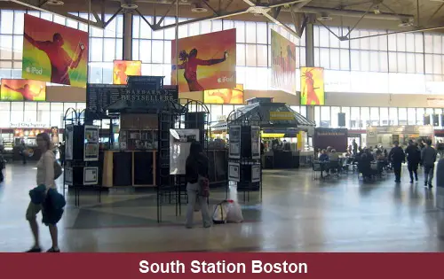 inside of the boston south train station