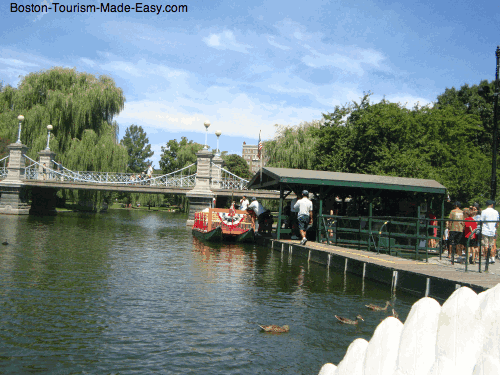 docked swan boats in boston