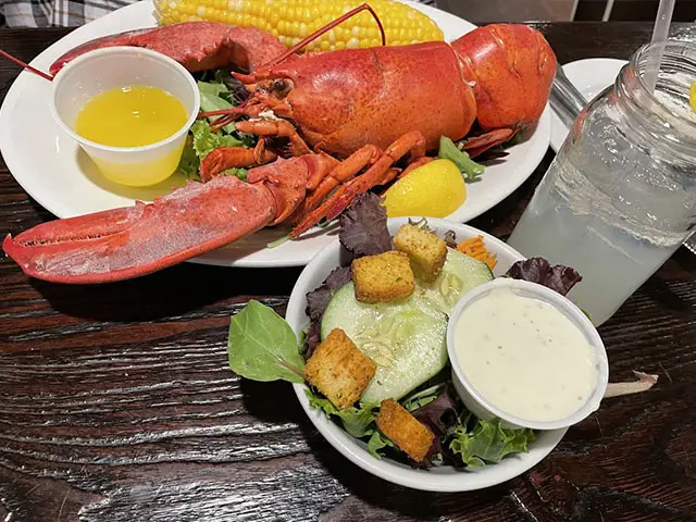 boiled lobster on a platter