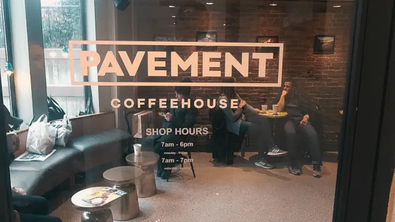 A hall in Pavement Coffeehouse in Boston, MA