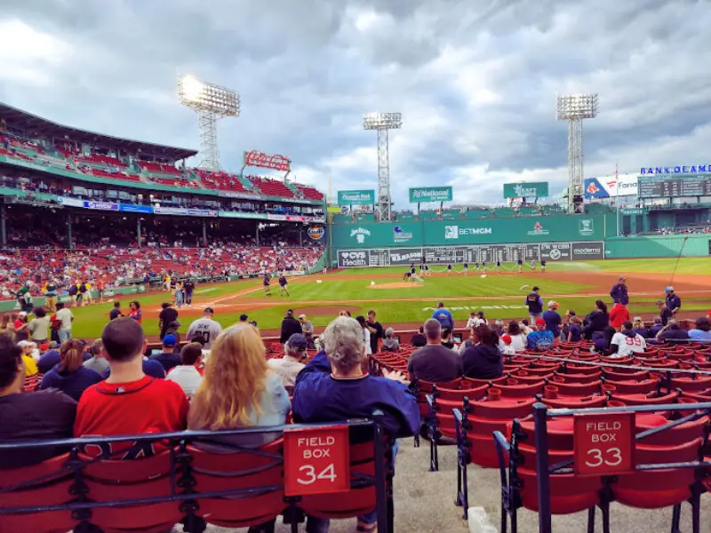 People seat at Fenway Park