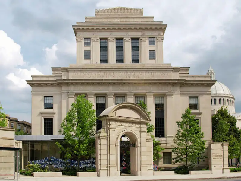 A facade of Mary Baker Eddy Library